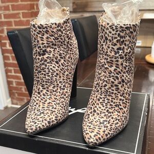 Qupid Animal Print Ankle Booties
